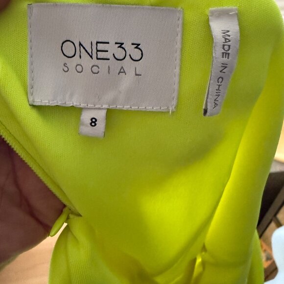One33 Social Off Shoulder Neon Dress Size 8 - Picture 5 of 6